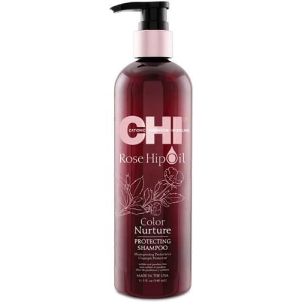 CHI Rose Hip Oil šampūns krāsotiem matiem ar rožu gūžas eļļu, 340 ml