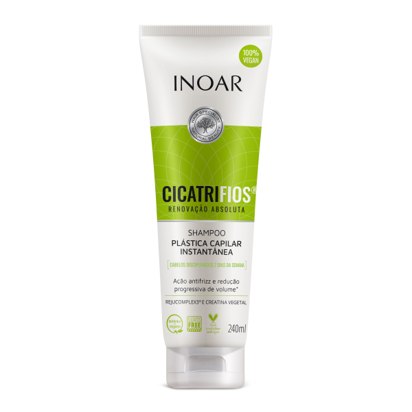 INOAR CicatriFios Shampoo - matu struktūru atjaunojošs šampūns, 240 ml