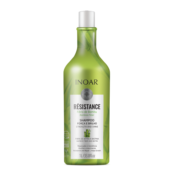 INOAR Resistance Fibra de Bambu Shampoo stiprinošs un mirdzošs šampūns, 1000 ml