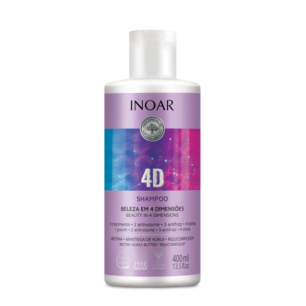 INOAR 4D Shampoo - 4-dimensiju šampūns, 400 ml