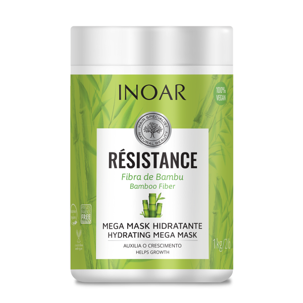 INOAR Resistance Fibra de Bambu Mask - stiprinoša un mirdzoša maska, 1000 g