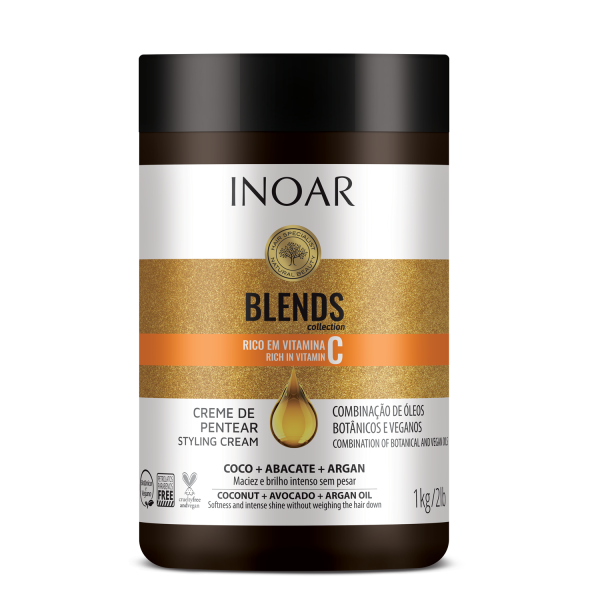 INOAR Blends Styling Cream - matu veidošanas krēms ar C vitamīnu, 1000 g