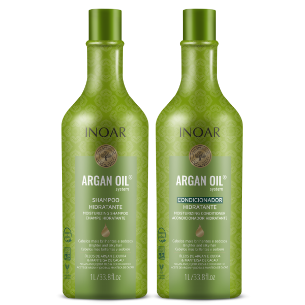 INOAR Argan Oil Duo Kit - intensīvi mitrinošs komplekts ar argana eļļu, 2x1000 ml