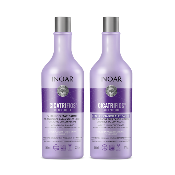 INOAR CicatriFios Perfect Blond Duo komplekts blondiem matiem (šampūns, 800 ml, kondicionieris, 800 ml)