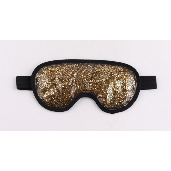 Be OSOM Hot & Cold Glitter Eye Mask Zelta sildoša/atvēsinoša acu maska - miega brilles, zeltainas