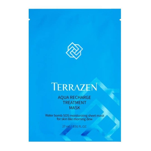 Terrazen Aqua Recharge Treatment Mask loksne, mitrinoša sejas maska sausai sejas ādai, 27 ml