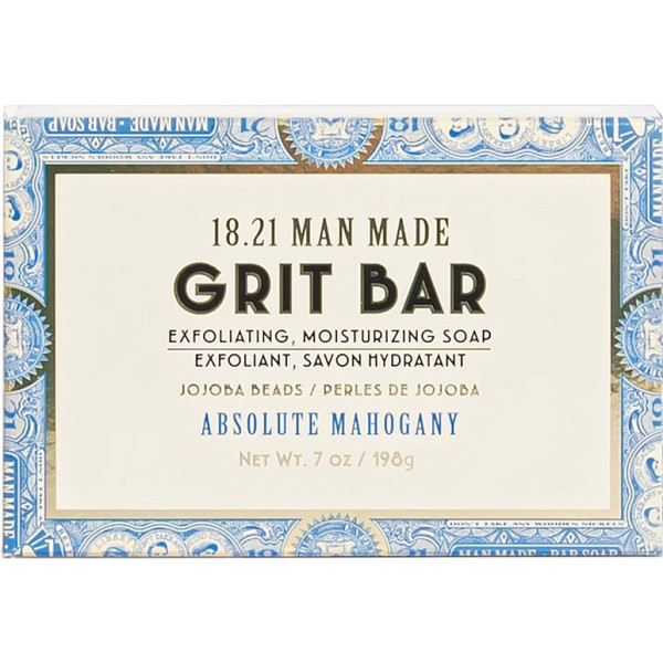 18.21 Man Made Exfoliating Bar Soap Absolute Mahogany pīlinga ziepes vīriešiem, piemērotas sejai un ķermenim, 198 g