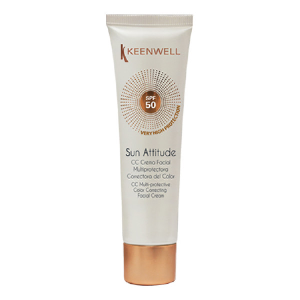 KEENWELL SUN ATTITUDE aizsargājošs cc krēms ar krāsu sejai, SPF 50, 60 ml