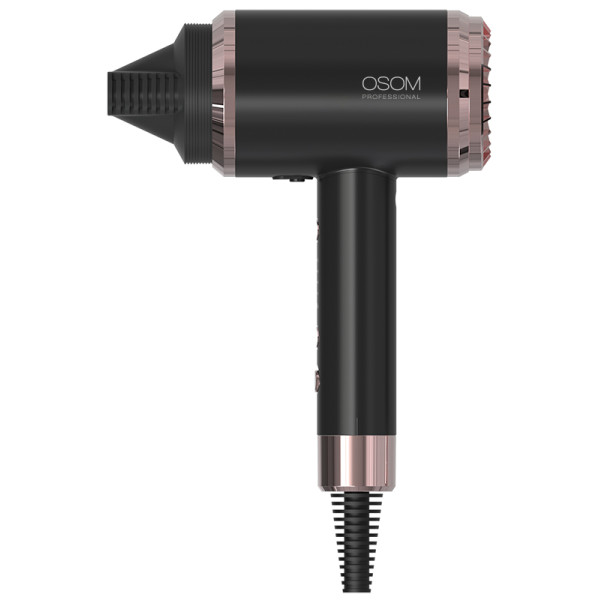 Osom Professional Black Hair Dryer matu fēns, 1800 W, melnā krāsā