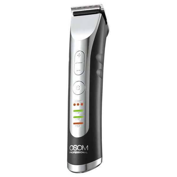 OSOM Professional Hair Trimmer Profesionālā matu griešanas mašīna - trimmeris, LiFePo4 akumulators, 100-240 V, 50/60 Hz, pelēka krāsa