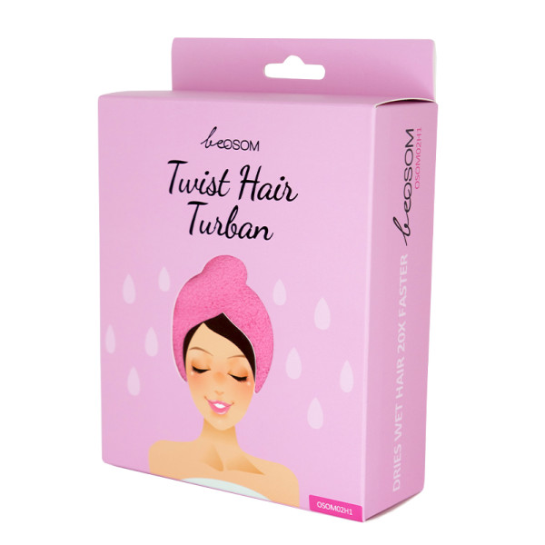 Be OSOM Twist Hair Turban matu turbāns, rozā krāsā