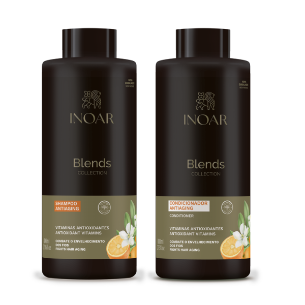 INOAR Blends Duo Kit šampūns un kondicionieris ar C vitamīnu, 2 x 800 ml