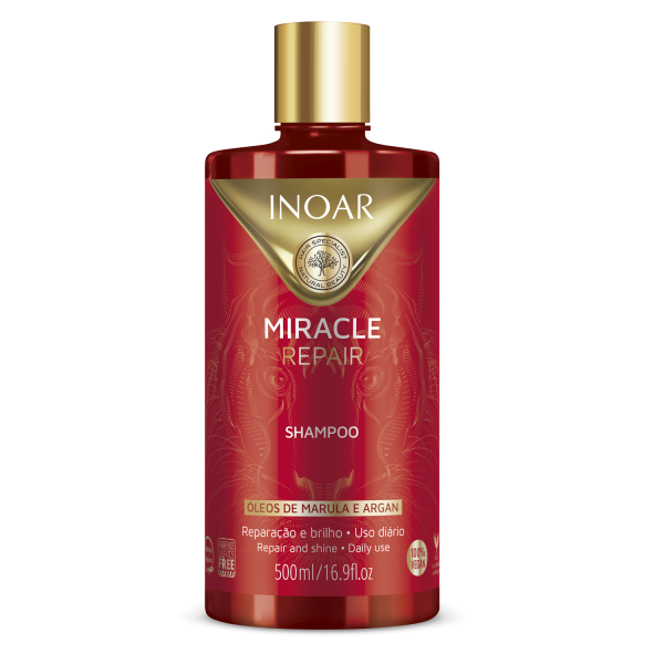 INOAR Miracle Repair Shampoo spīdumu atjaunojošs šampūns, 500 ml