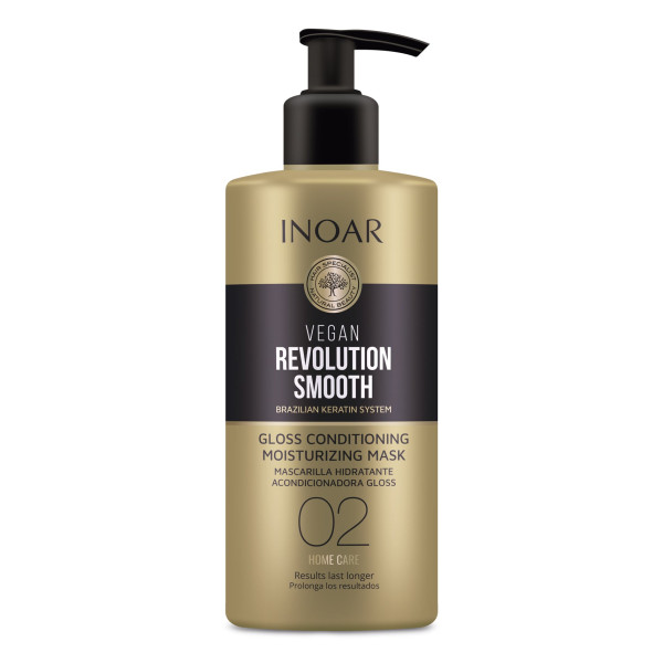 INOAR Vegan Revolution Smooth Glos kondicionējoša mitrinoša maska, Step 2 mitrinoša maska, 350 ml