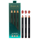 INIKA Organic All Natural Lipstick Crayon Trio lūpu krītiņu dāvanu komplekts