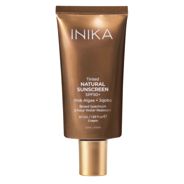 INIKA Organic Tinted Natural Sunscreen dabīgs aizsargkrēms sejai ar krāsu SPF 50+, 50 ml