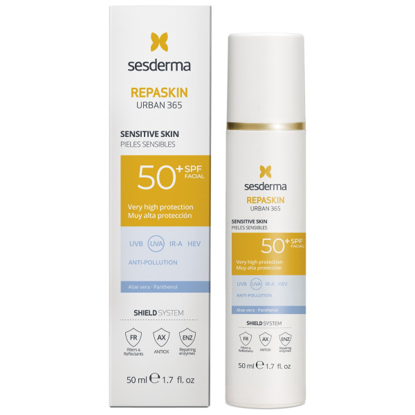 Sesderma Repaskin Urban 365 sejas sauļošanās krēms jutīgai ādai SPF 50+, 50 ml