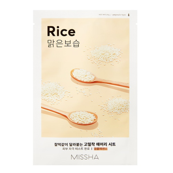 Missha Airy Fit Sheet Mask [Rice] lokšņu maska, 19 ml