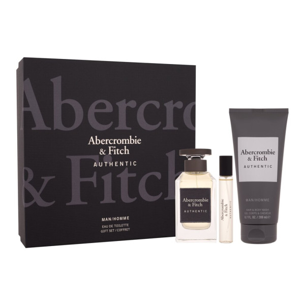 Abercrombie & Fitch Authentic komplekts vīriešiem (EDT, 100 ml + EDT, 15 ml + dušas želeja, 200 ml)