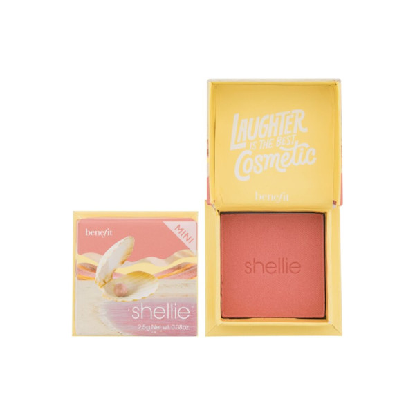 Benefit Shellie Wanderful World Blush Powder Mini Blush siltā rozā jūras gliemežvāku tonī, 2,5 g