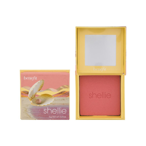 Benefit Shellie Wanderful World Blush Powder vaigu sārtums siltā rozā jūras gliemežvāku nokrāsā, 6 g