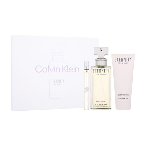 Calvin Klein Eternity komplekts sievietēm (EDP, 100 ml + ķermeņa losjons, 100 ml + EDP, 10 ml)