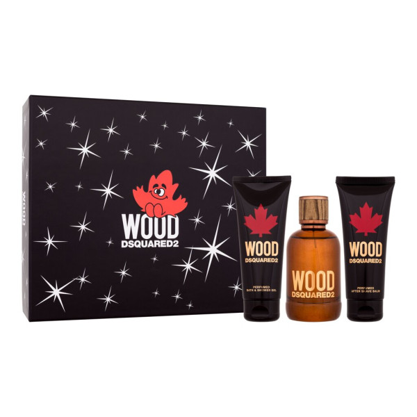 Dsquared2 Wood komplekts vīriešiem (EDT, 100 ml + dušas želeja, 100 ml + balzams pēc skūšanās, 100 ml)