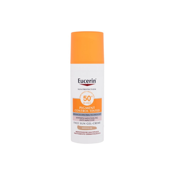 Eucerin Sun Protection Pigment Control tonēts SPF50+ Gel-Creme saules aizsargkrēms, vidējs, 50 ml