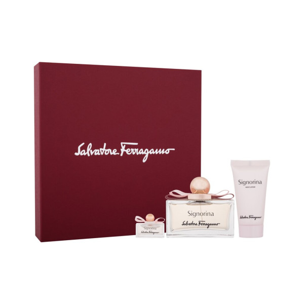 Ferragamo Signorina Eau de Parfum komplekts sievietēm (Edp 100 ml + Body Lotion 50 ml + Edp 5 ml)