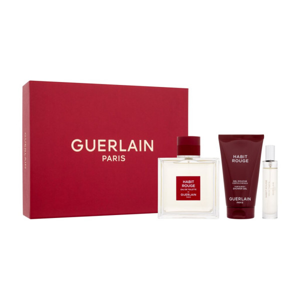 Guerlain Habit Rouge Eau de Toilette komplekts vīriešiem (Edt 100 ml + Edt 10 ml + Shower Gel 75 ml)