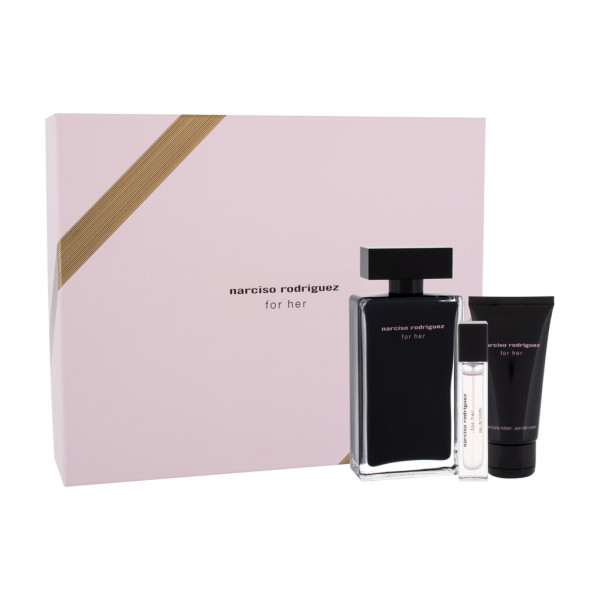 Narciso Rodriguez For Her komplekts sievietēm (EDT, 100 ml + ķermeņa losjons, 50 ml + EDT, 10 ml)