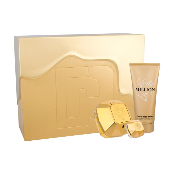 Paco Rabanne Lady Million komplekts sievietēm (EDP, 80 ml + ķermeņa losjons, 100 ml + EDP, 5 ml)