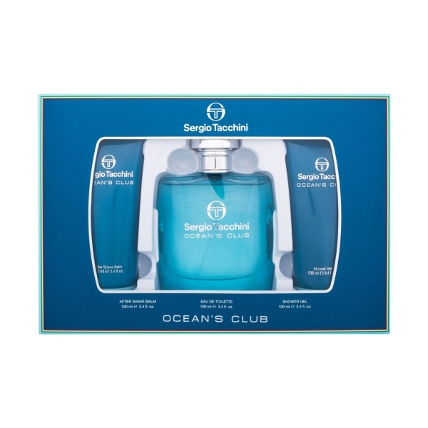 Sergio Tacchini Ocean's Club komplekts vīriešiem (EDT, 100 ml + dušas želeja, 100 ml + balzams pēc skūšanās, 100 ml)