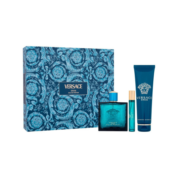 Versace Eros komplekts vīriešiem (EDP, 100 ml + EDP, 10 ml + dušas želeja, 150 ml)