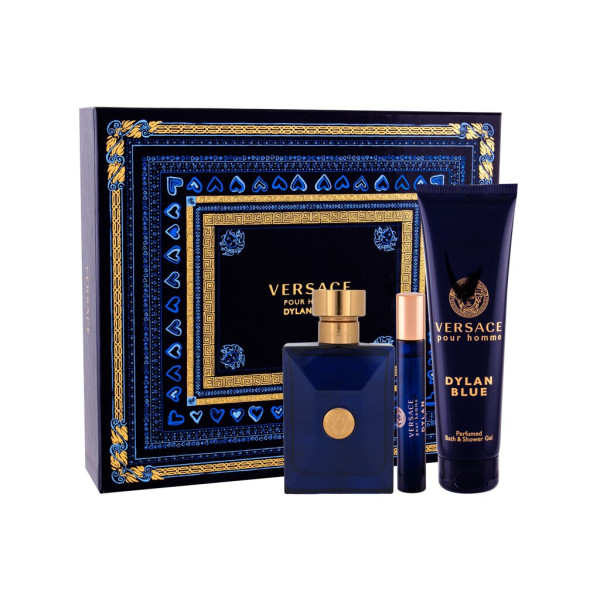 Versace Pour Homme Dylan Blue tualetes ūdens komplekts vīriešiem (Edt 100 ml + Edt 10 ml + dušas želeja 150 ml)