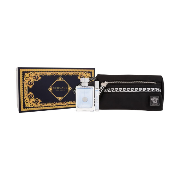 Versace Pour Homme tualetes ūdens komplekts vīriešiem (Edt 100 ml + Edt 10 ml + kosmētikas somiņa)