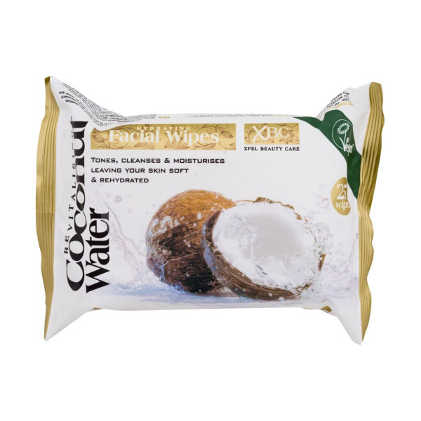 Xpel Coconut Water Hydrating Facial Wipes Cleansing Wipes mitrās salvetes, 25 gab.