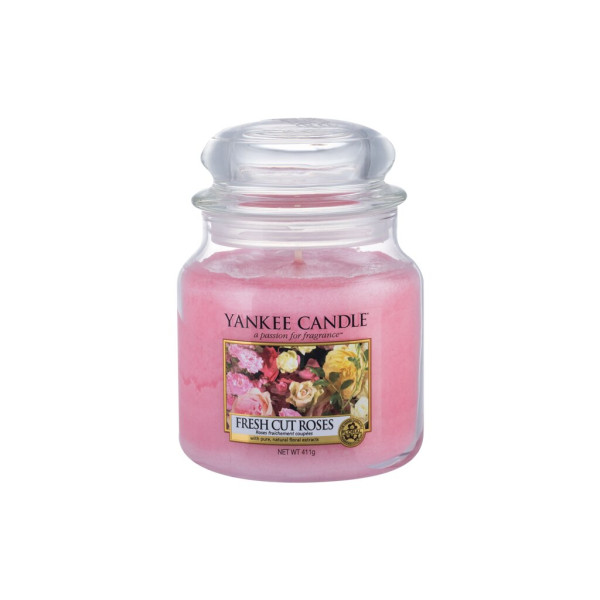 Yankee Candle Fresh Cut Roses aromātiskā svece, 411 g