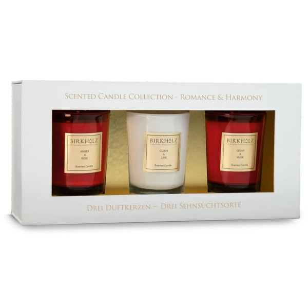 Birkholz Mini Scented Candle Romance & Harmony Set 3x60g