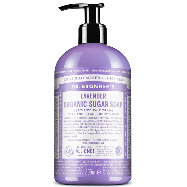 Dr. Bronner's Organic Sugar Soap Lavender, 355 ml