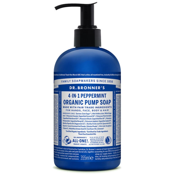 Dr. Bronner's Organic Sugar Soap Peppermint, 355 ml