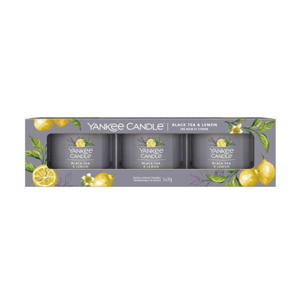 Yankee Candle Filled Votive Black Tea & Lemon 3x37 g