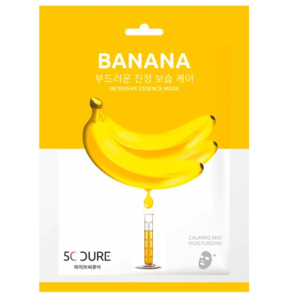 5C Cure Banana Intensive Essence Mask lokšņu sejas maska ar banānu ekstraktu, 1 gab.