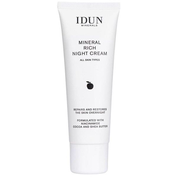 IDUN Minerals mitrinošs nakts krēms ar niacinamīdu, 50 ml