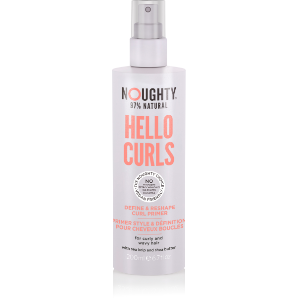 Noughty Hello Curls Primer izsmidzināms veidošanas līdzeklis cirtainiem un viļņainiem matiem ar jūras aļģu ekstraktiem un sviesta koka eļļu, 200ml