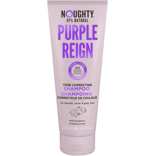 Noughty Purple Reign dzelteno matu toni koriģējošs šampūns ar melleņu un upeņu ekstraktiem, 250 ml