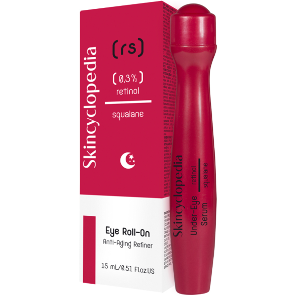 Skincyclopedia Eye Roll-On Anti-Aging Refiner pretgrumbu acu serums ar retinolu un skvalēnu, 15 ml