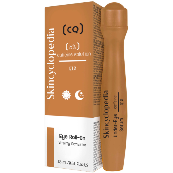 Skincyclopedia Eye Roll-On Vitality Activator roll-on acu serums ar kofeīnu un Q10, 15 ml