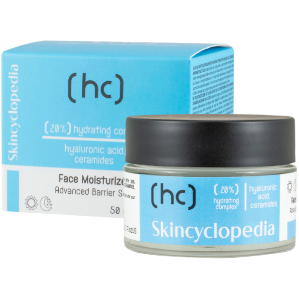 Skincyclopedia Face Moisturizer mitrinošs sejas krēms ar 20% mitrinošu kompleksu, hialuronskābi, keramīdiem un niacinamīdu, 50 ml