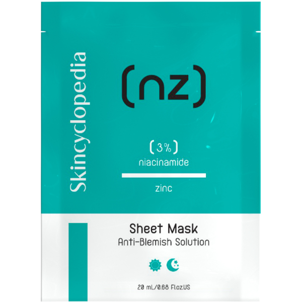 Skincyclopedia Sheet Mask Anti-Blemish Solution lokšņu sejas maska taukainai ādai ar niacinamīdu un cinku, 1 gab.